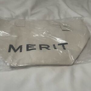 MERIT Beige Tote Bag